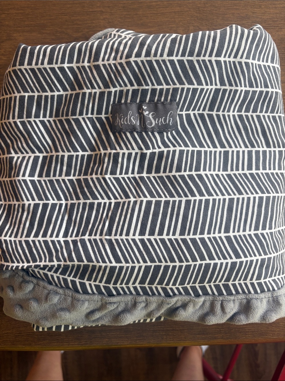 Gray and White Chevron Baby Carseat Cover/Blanket
